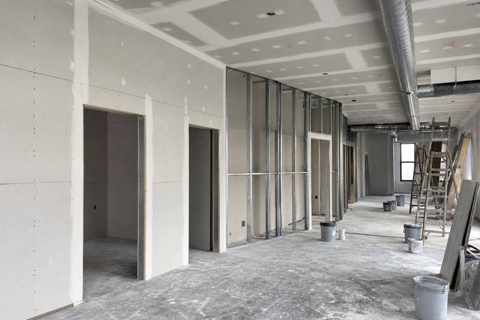Commercial drywall buildout in Vero Beach